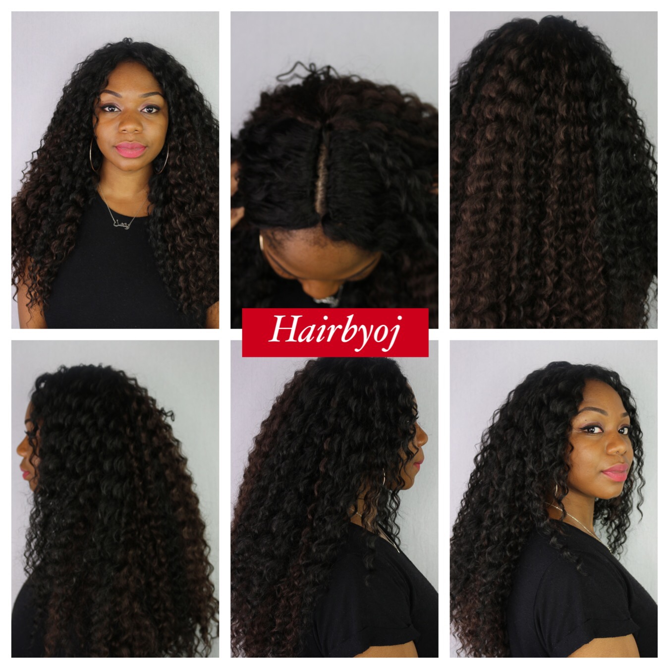 Chest length curly crochet braids with invisible middle parting. No leave  out! « hairbyoj